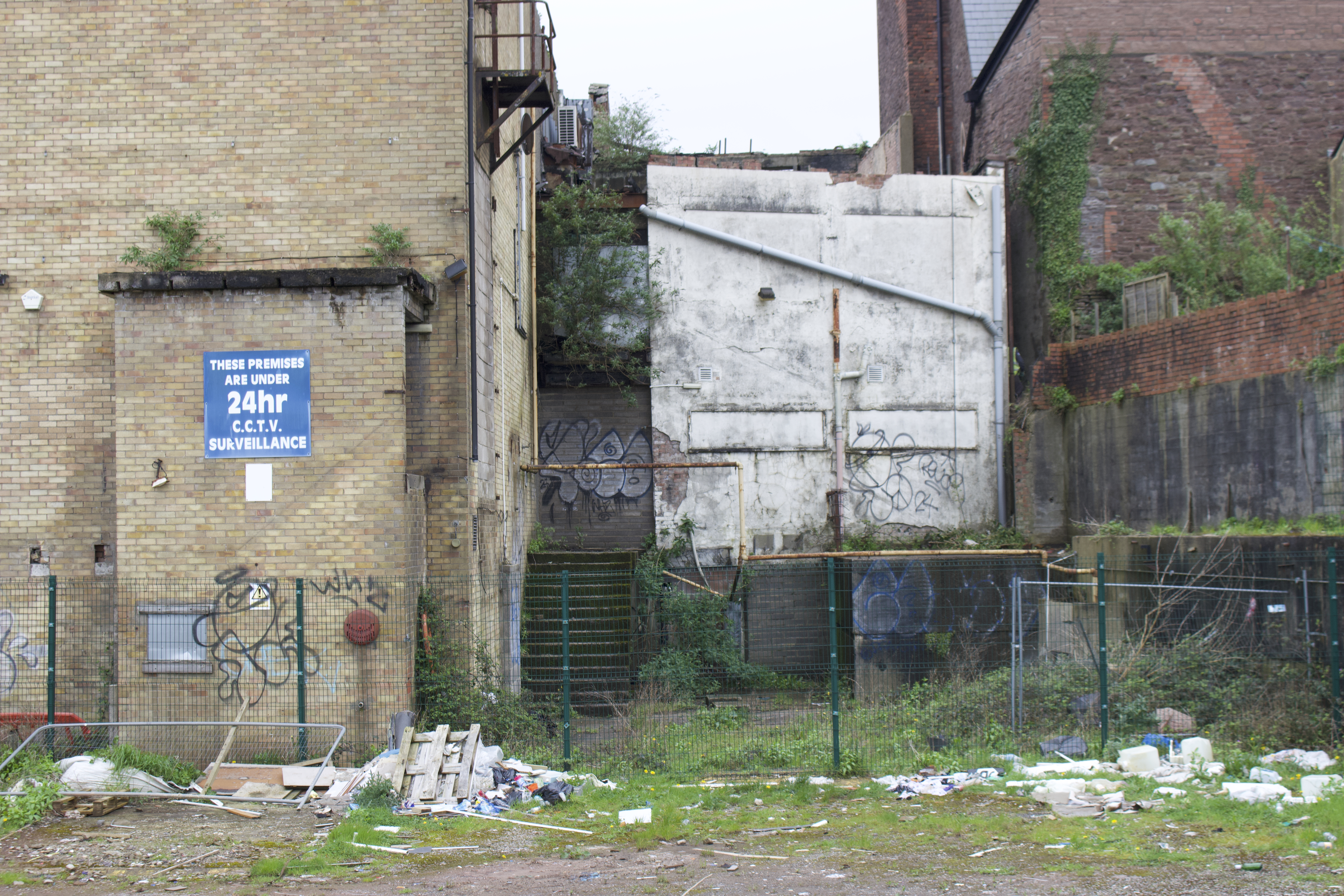 Back of the gutted Zanzibar club in Newport